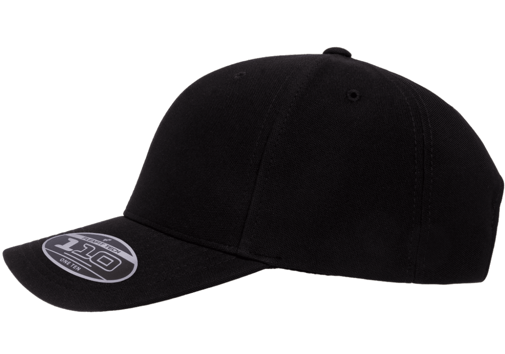 110P-BLK 110 Fit Black Cap Cool & Dry Mini Pique Adjustable Fit