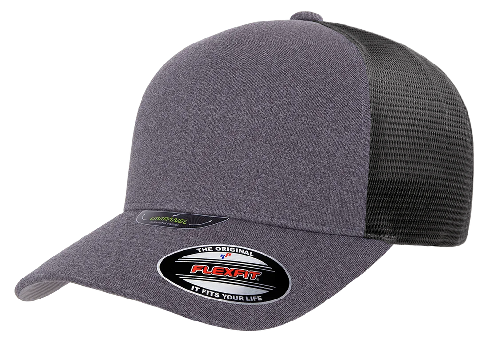 Unipanel Fitted Trucker Heather Grey Cap