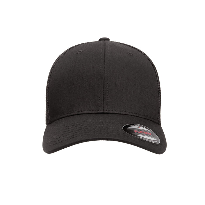 6511-BLK Fitted trucker Black Cap Fitted