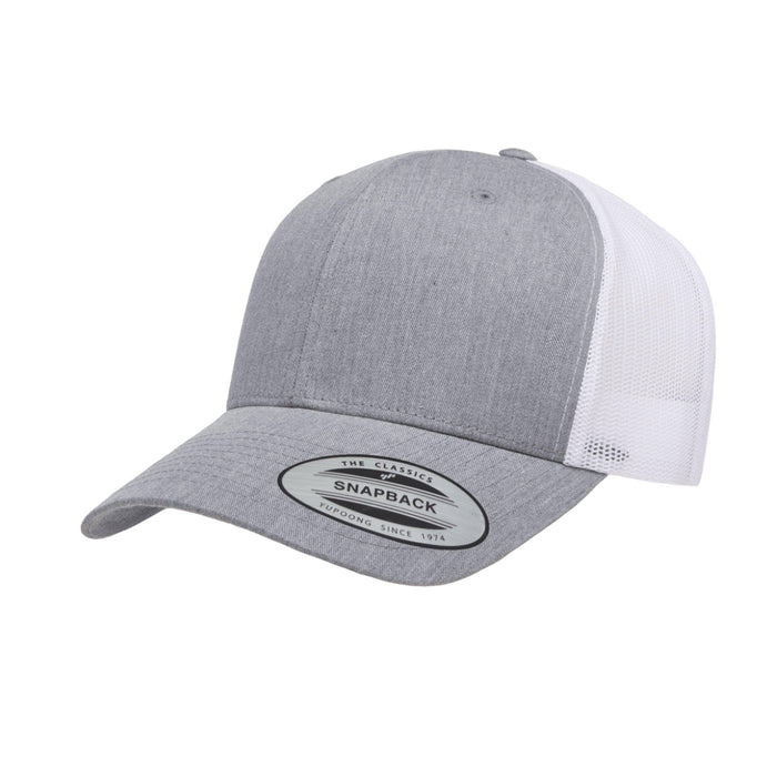 6606T-HG/WHT Retro Trucker Heather Grey & White Cap Adjustable Fit