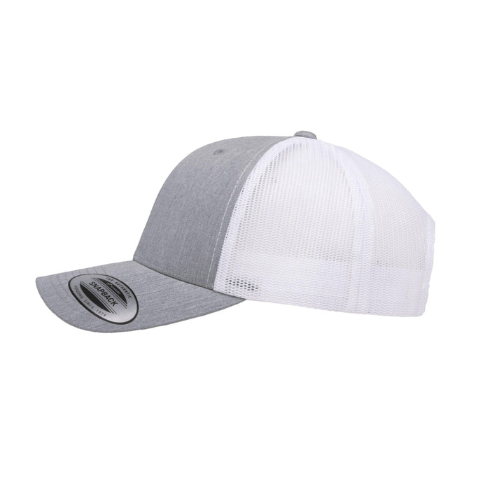 6606T-HG/WHT Retro Trucker Heather Grey & White Cap Adjustable Fit