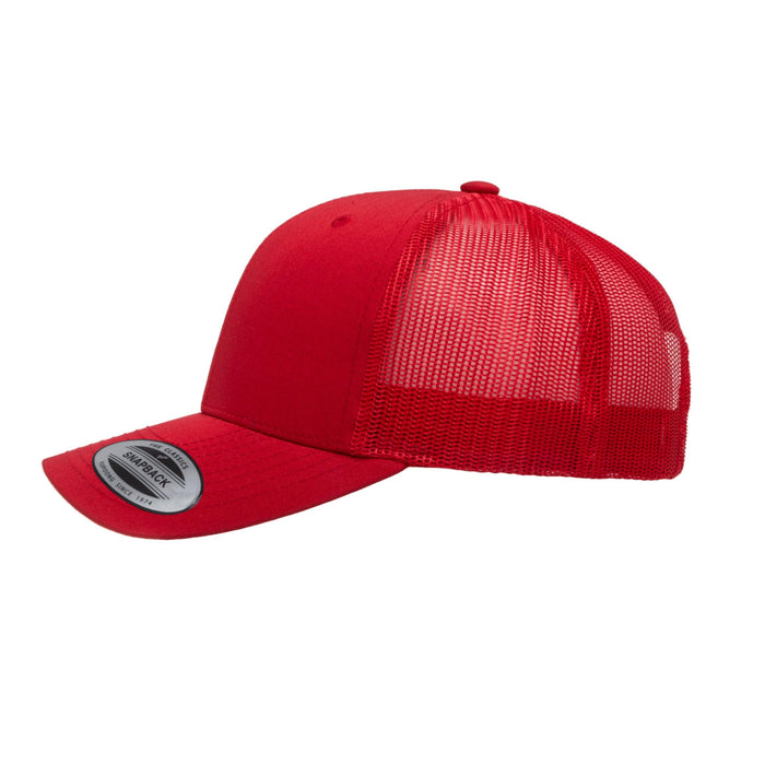 6606-RD Retro Trucker Red Cap Adjustable Fit