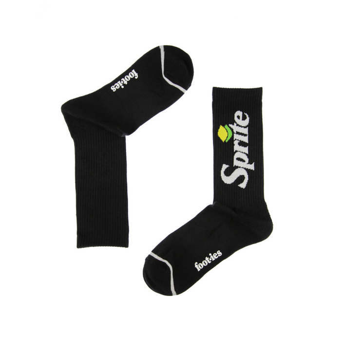 Foot-ies - Sprite 2-Pack Sneaker Socks - Off White Can & Logo Black - M/L