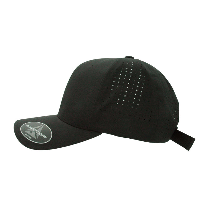 DELTA-PERF-ADJ-BLK Delta Black Perforated  Cap with Adjustable Fit