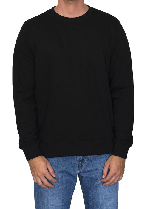 MENS CREW SOLID FLEECE - BLACK