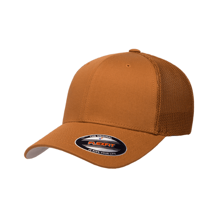 6511-CRML Fitted Trucker Caramel Cap Fitted