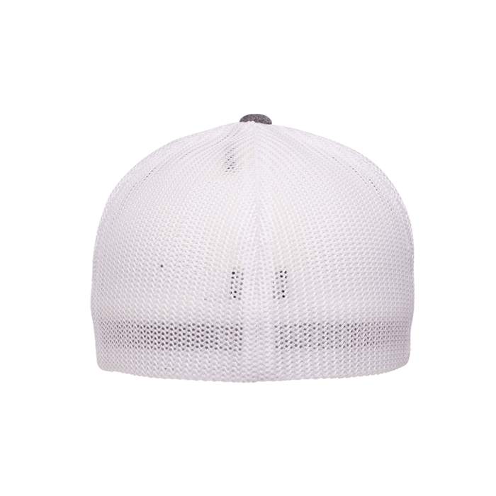 6311-DH/WHT Flexfit Melange Trucker Dark Heather Grey and White Cap Fitted