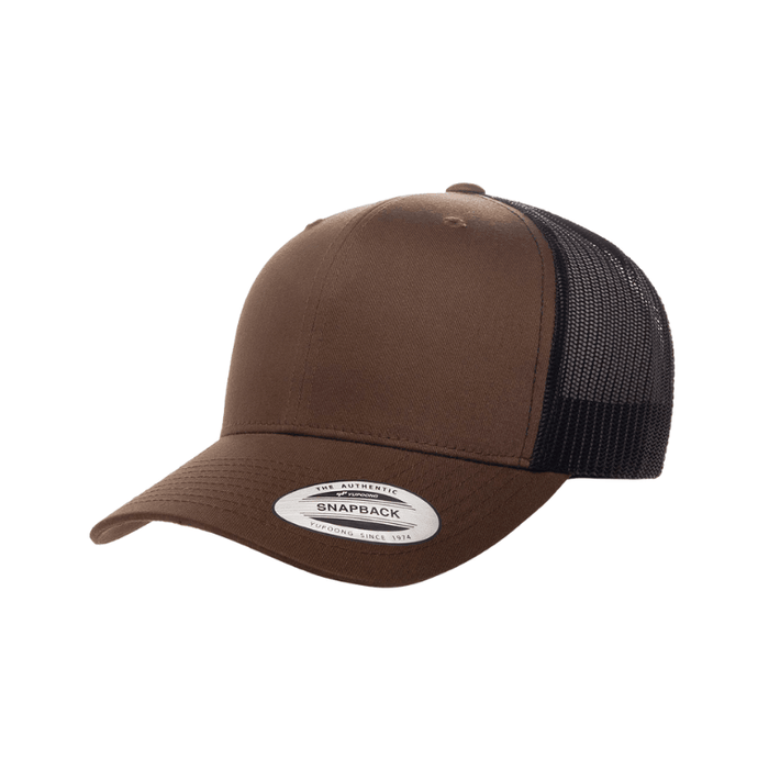 6606T-CYTB/BLK Retro Trucker Coyote Brown & Black Cap Adjustable Fit