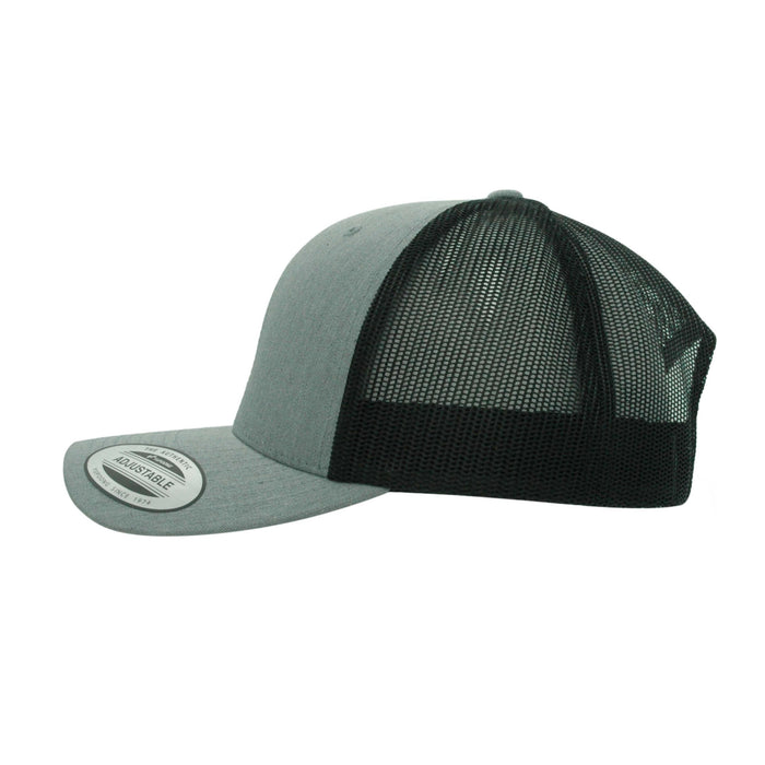 6606T-HG/BLK Retro Trucker Heather Grey & Black Cap Adjustable Fit